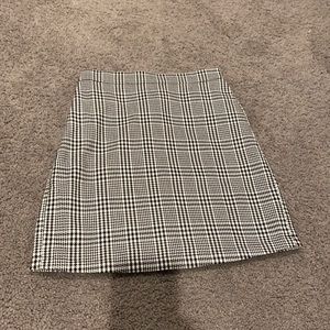 Black and White Plaid Bodycon Pencil Skirt